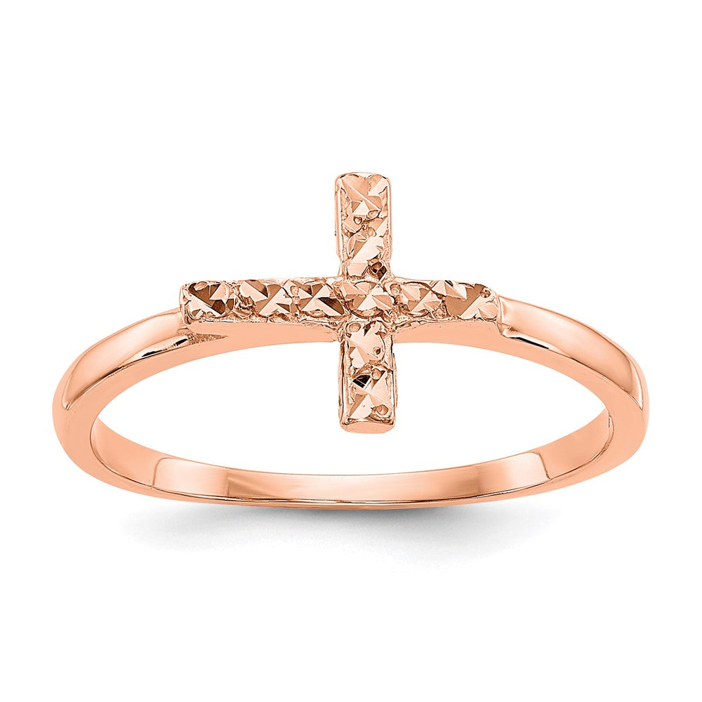 Diamond-cut;Polished;14k Rose gold