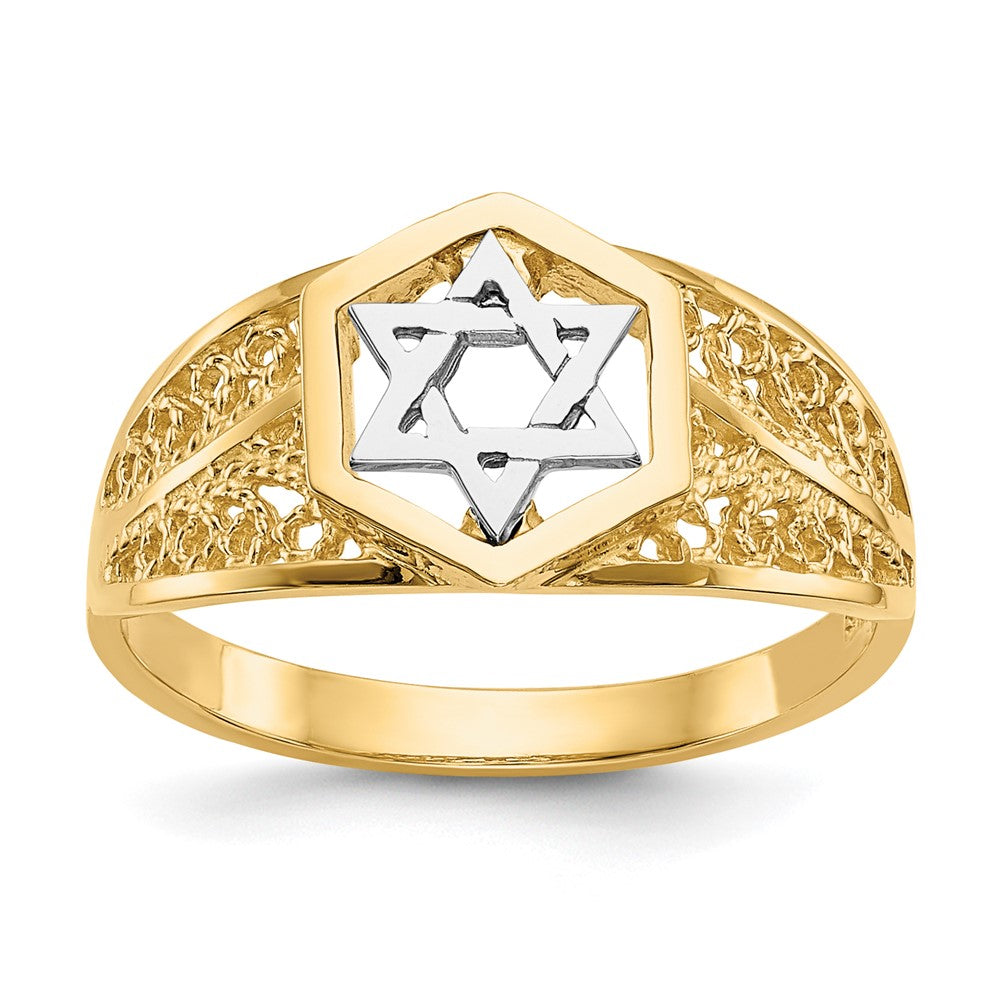 Polished;14K Two-tone;Cut-out