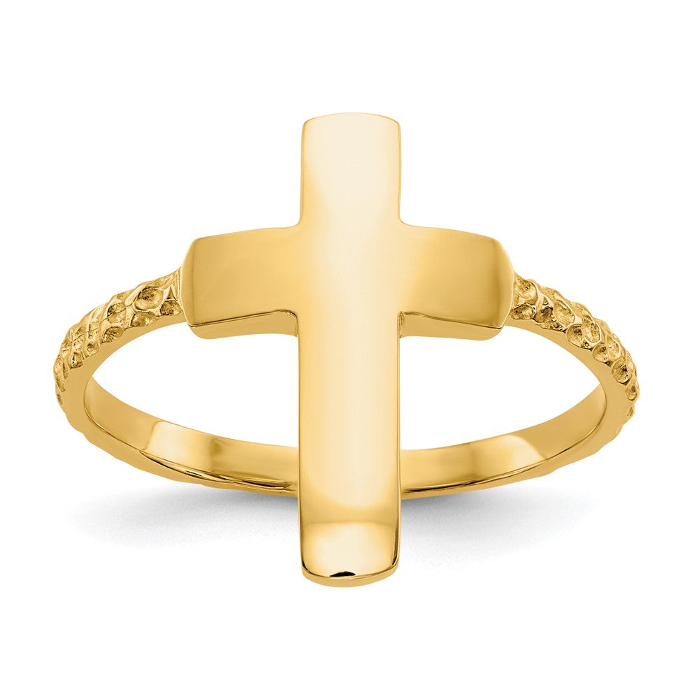 Polished;14k Yellow gold;Textured