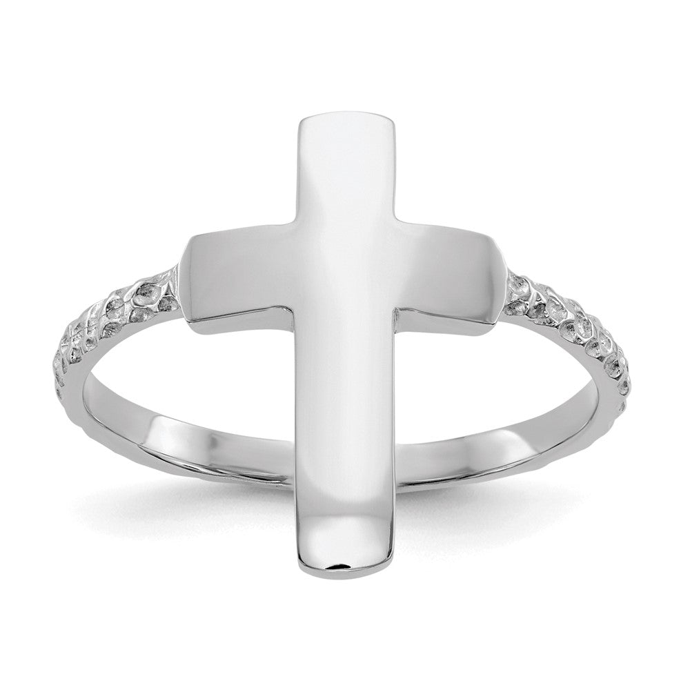 Polished;14K White gold;Textured