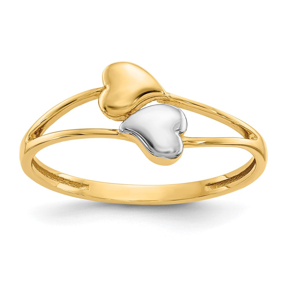 Solid;Casted;Polished;14K Yellow gold & rhodium