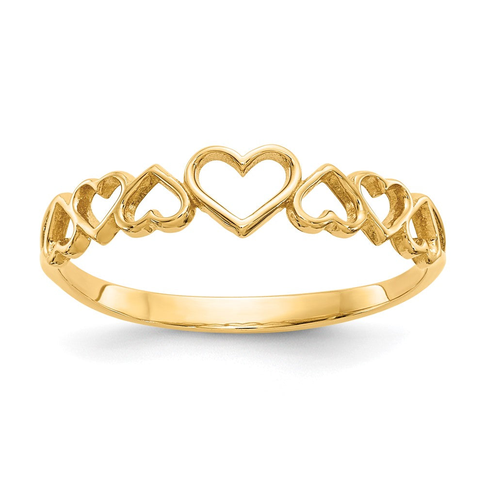 Casted;Polished;14k Yellow gold;Heart