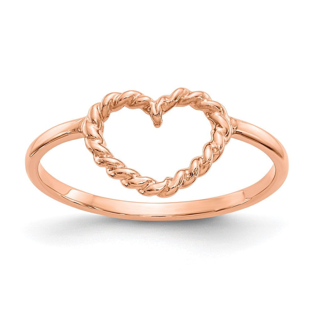 Solid;Casted;Polished;14k Rose gold;Twisted