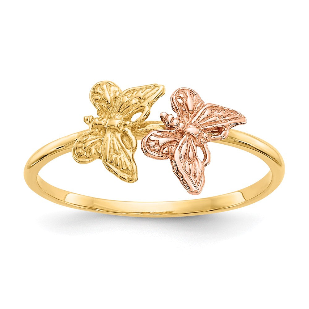 Solid;Casted;Polished;14K Two-tone;Textured