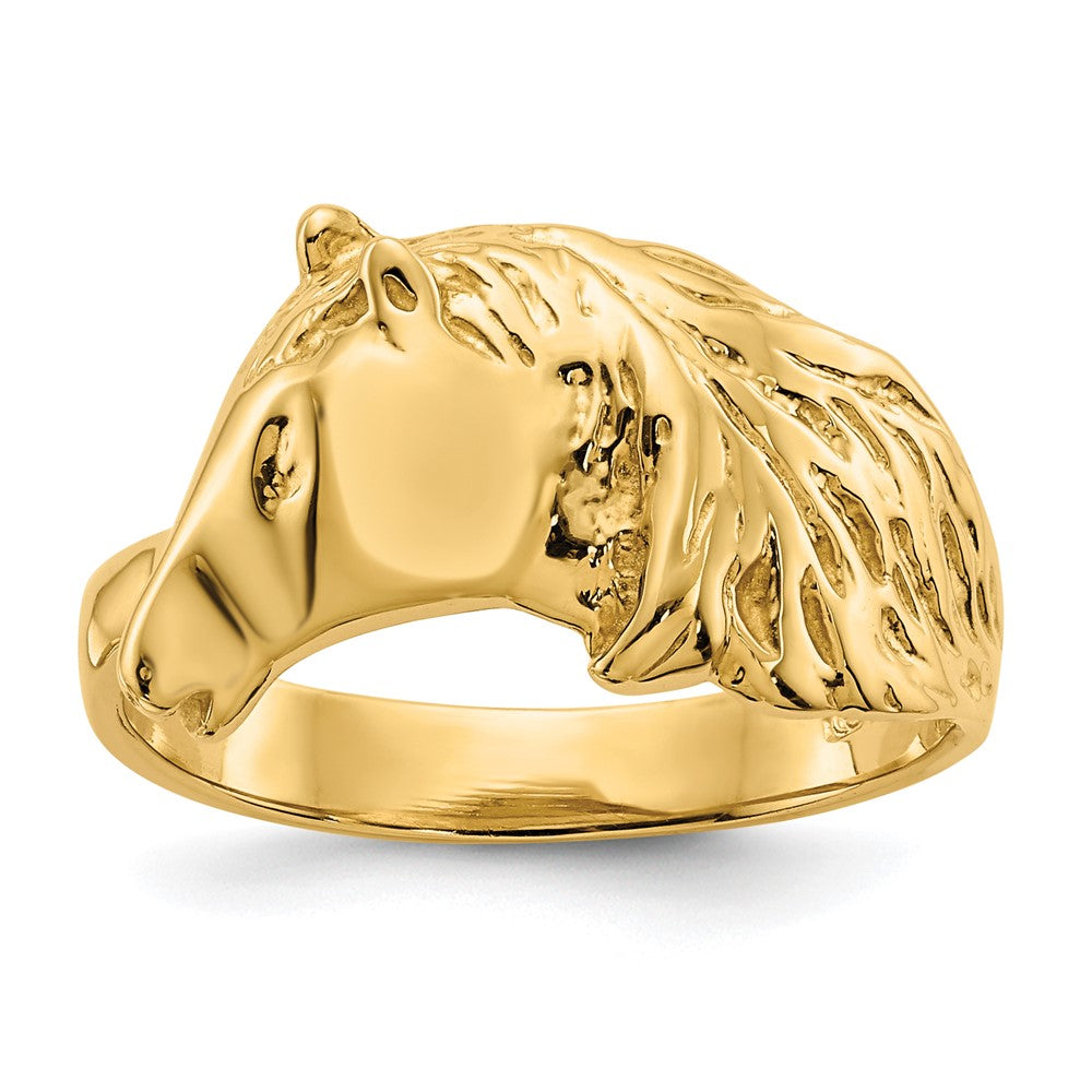 Solid;Polished;14k Yellow gold;Open back
