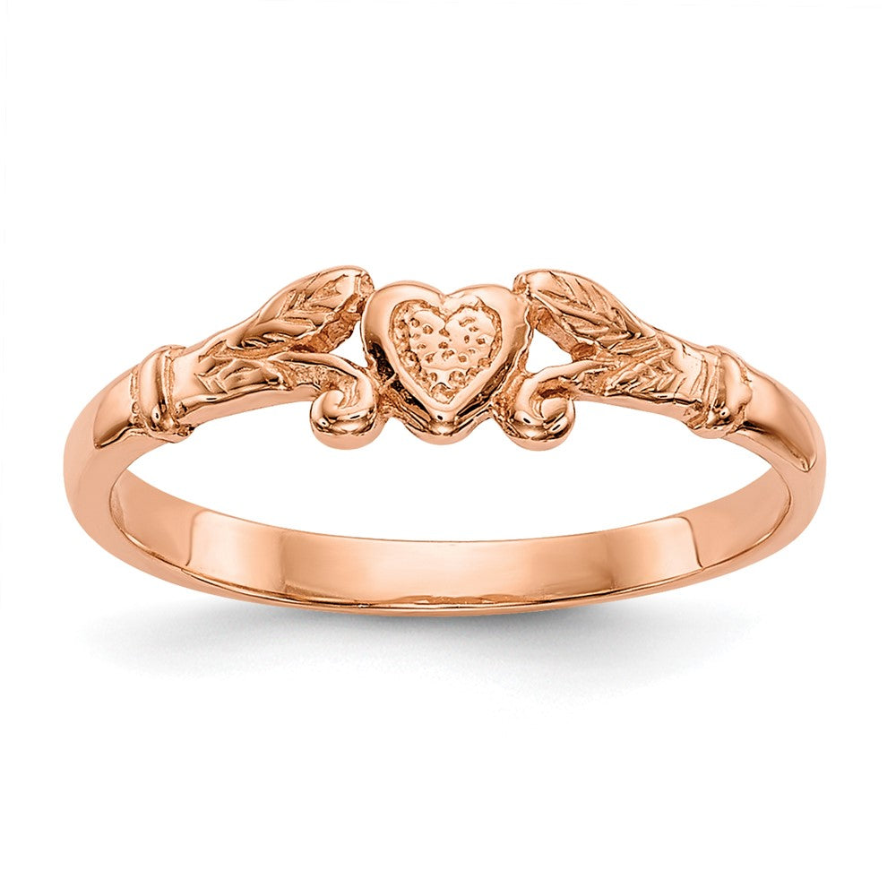 Solid;Polished;Flat back;14k Rose gold