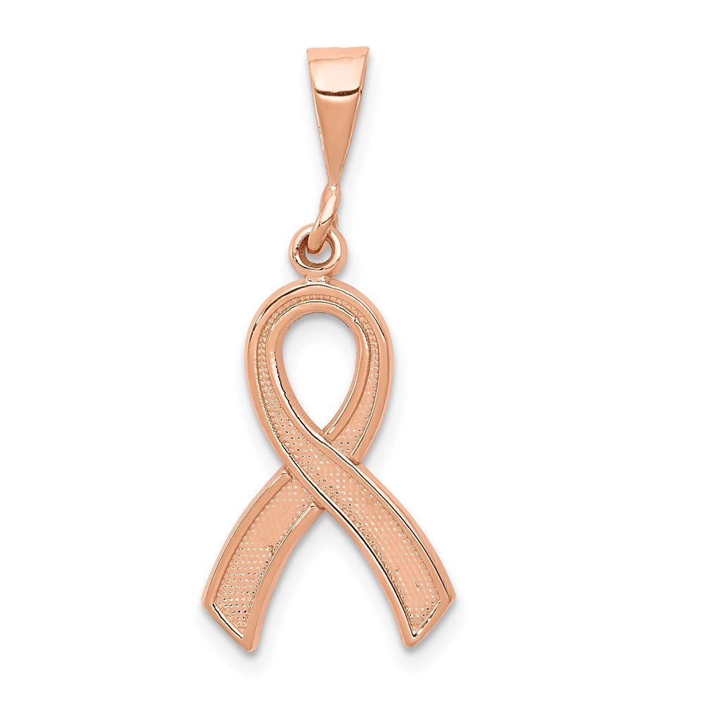Casted;Polished;Satin;14k Rose gold;Textured back