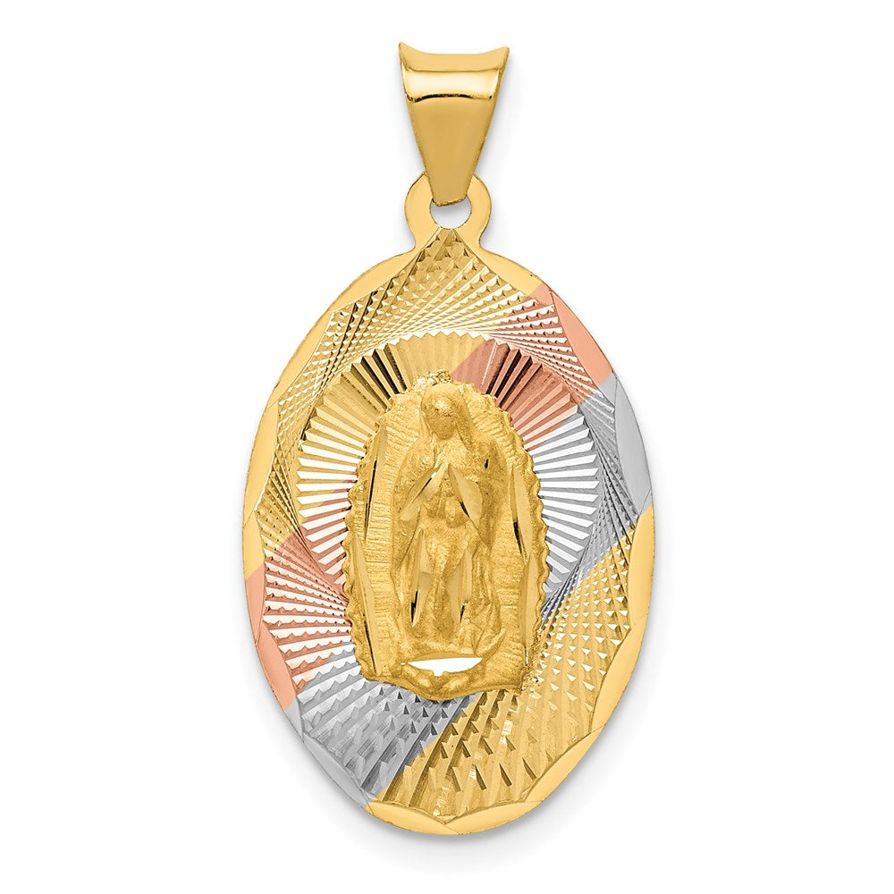 Engravable;14K Yellow gold & rhodium;Polished & satin;Oval;Diamond Cut