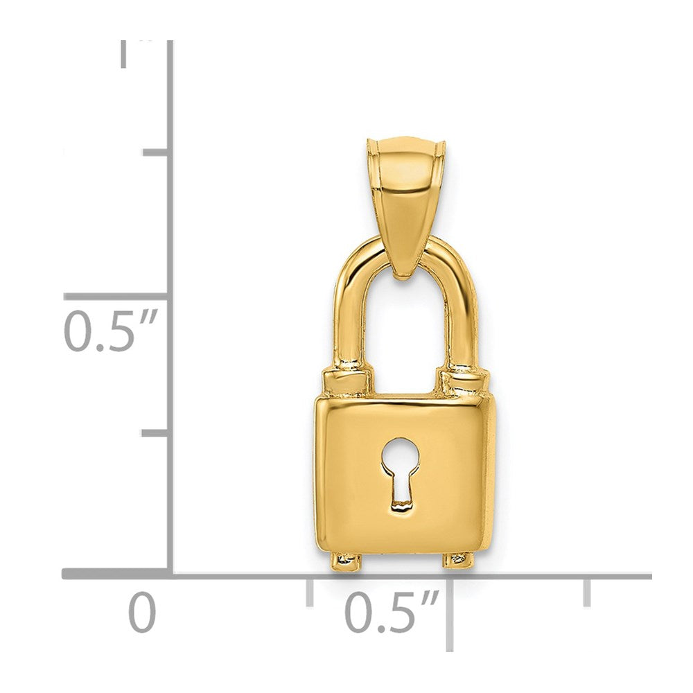 14K Polished Padlock Charm
