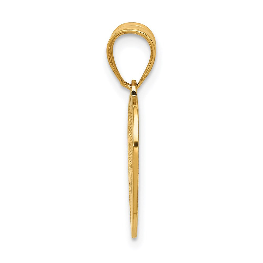 14k Polished TE AMO Heart Pendant