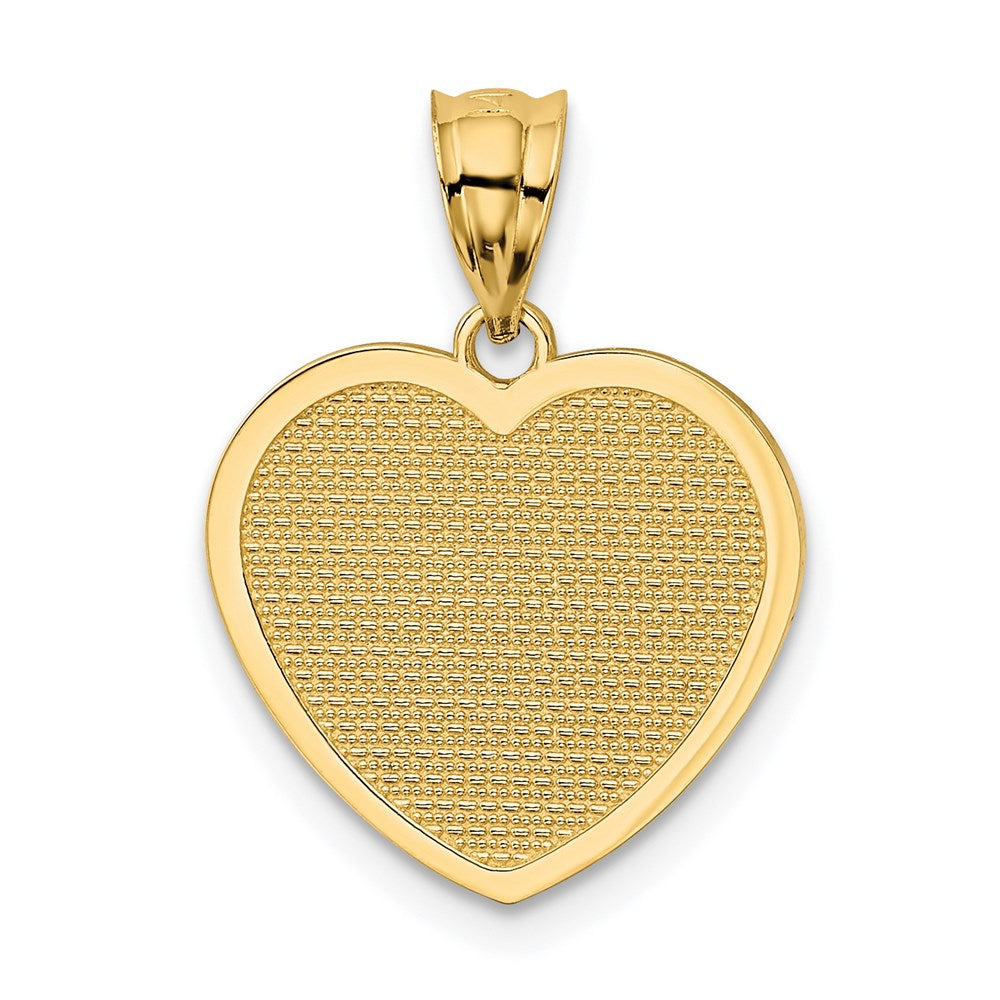 14k Polished TE AMO Heart Pendant