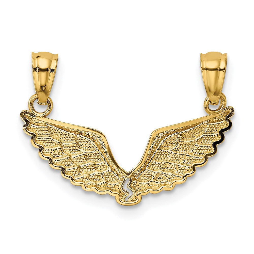 14K Polished 2-Piece Break Apart Angel Wings Pendants