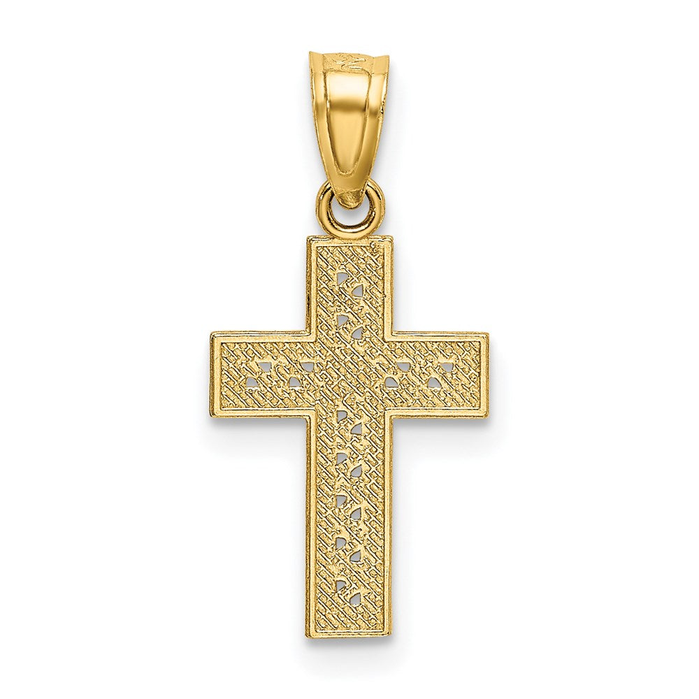 14k Diamond-cut with -X- Center Cross Pendant