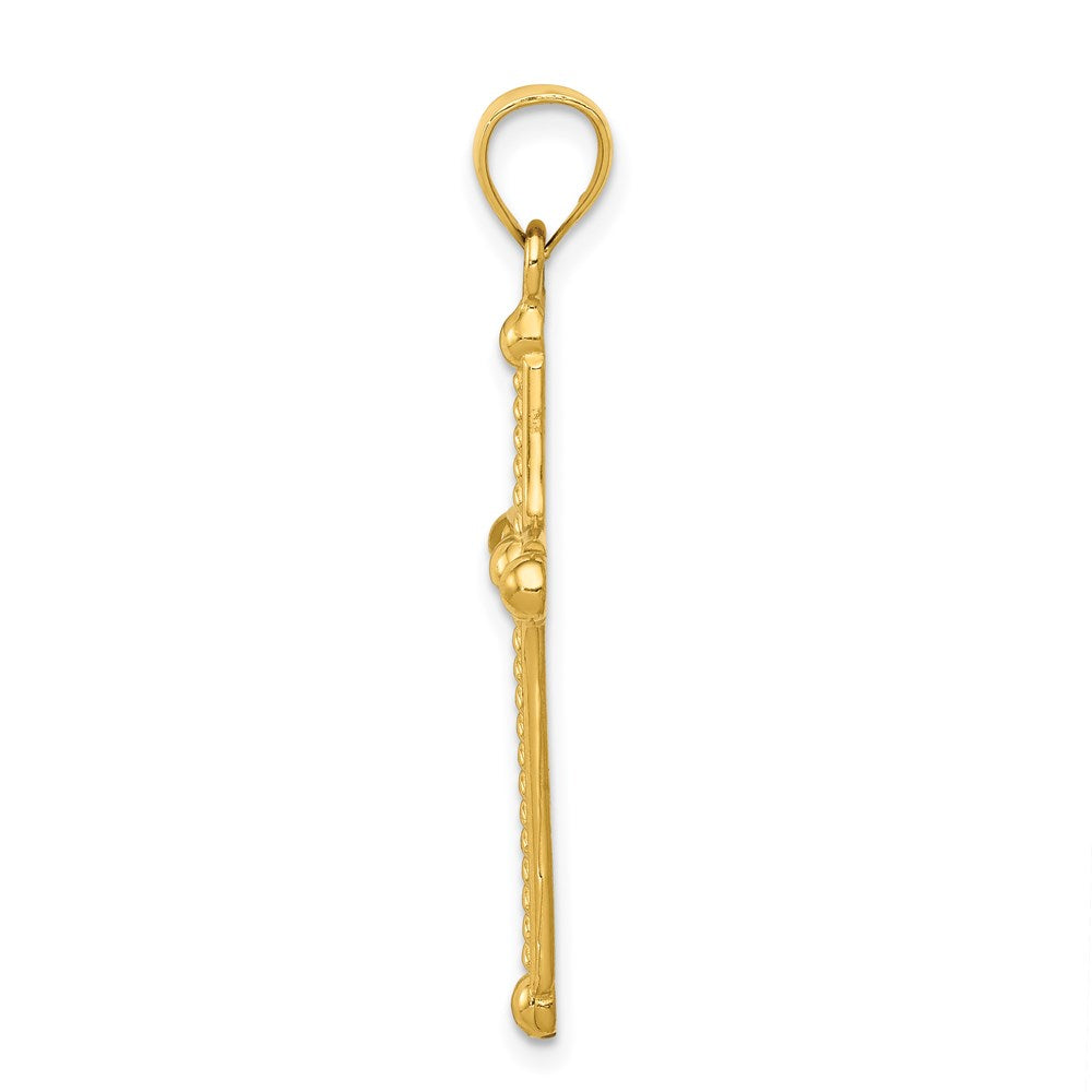 14k Polished Braided Cross Pendant