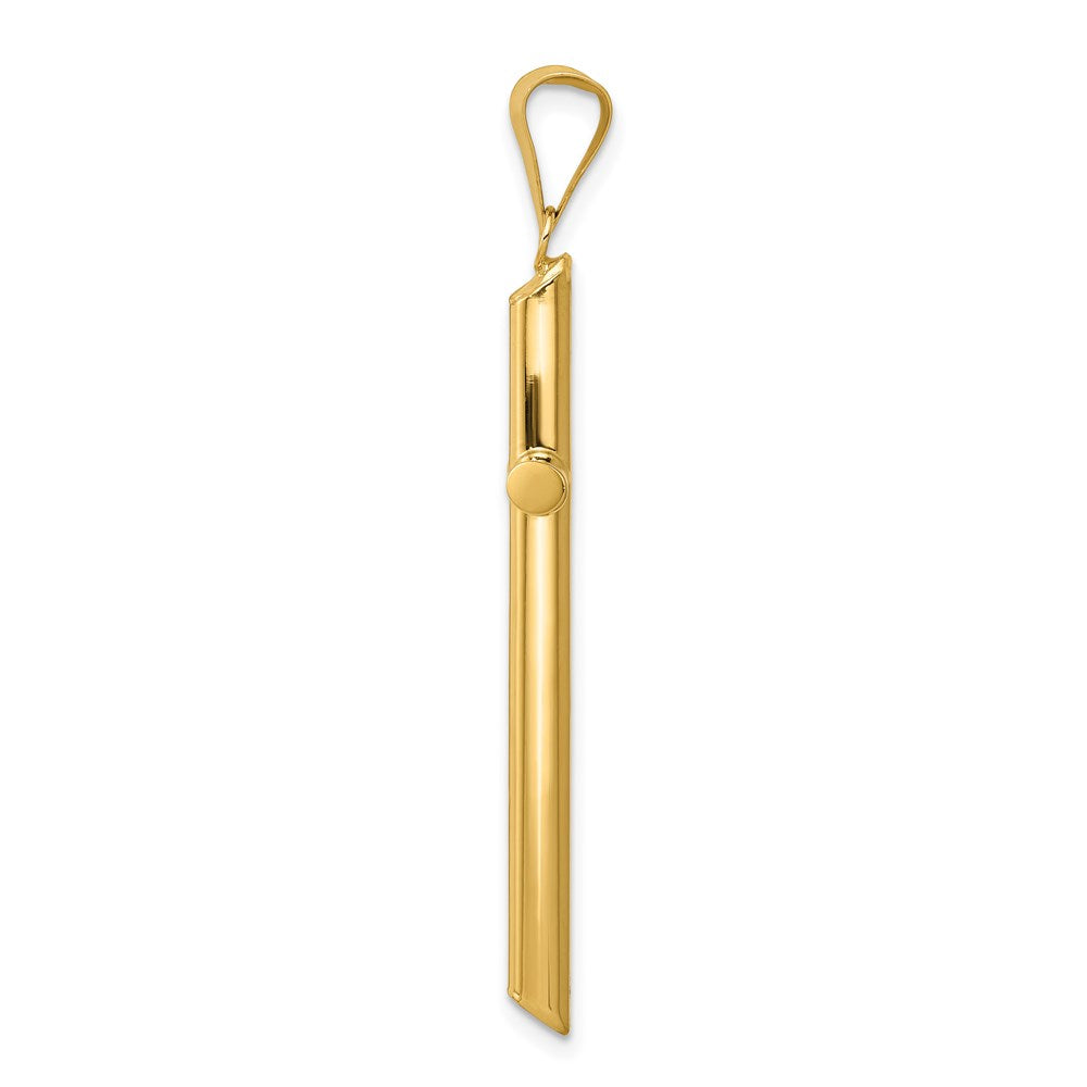 14k Polished Tube Cross Pendant