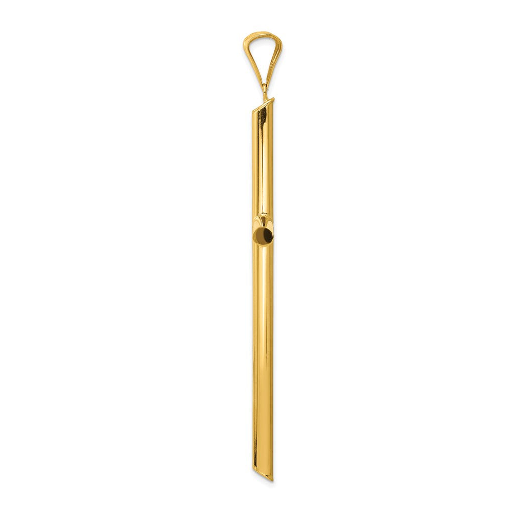 14k Extra Large Polished Tube Cross Pendant