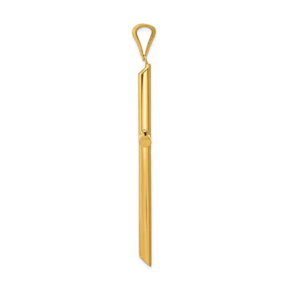 14k Large Polished Tube Cross Pendant