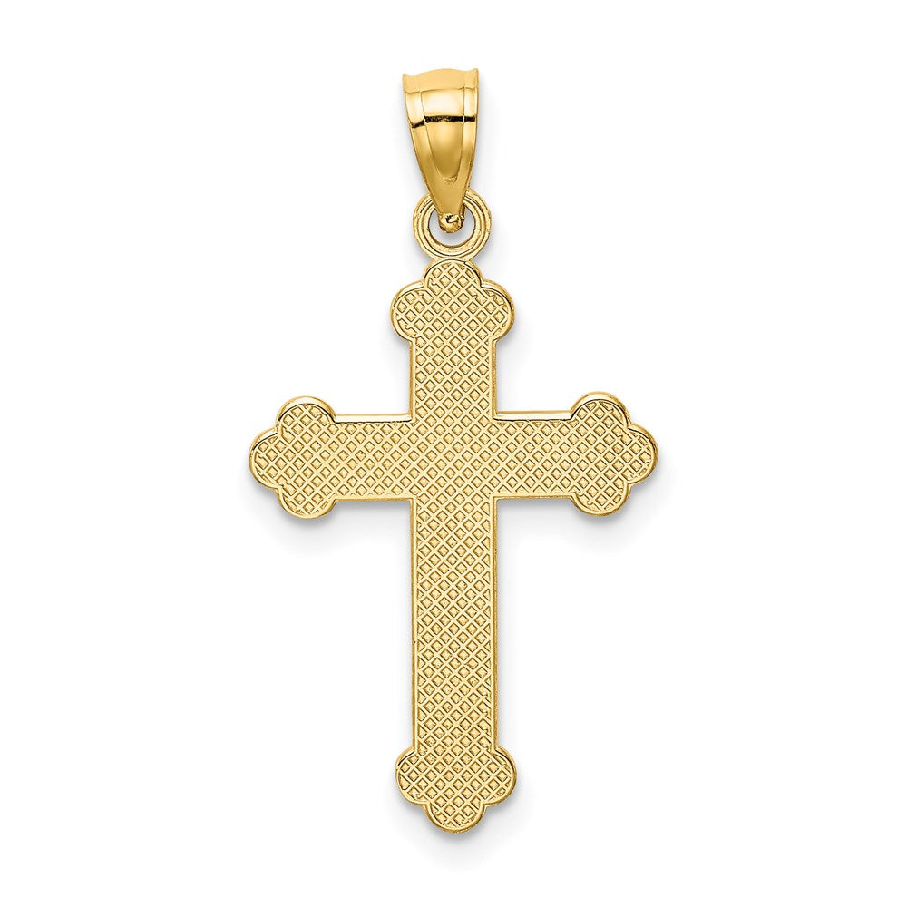 14K Satin and Polished FAITH Cross Pendant