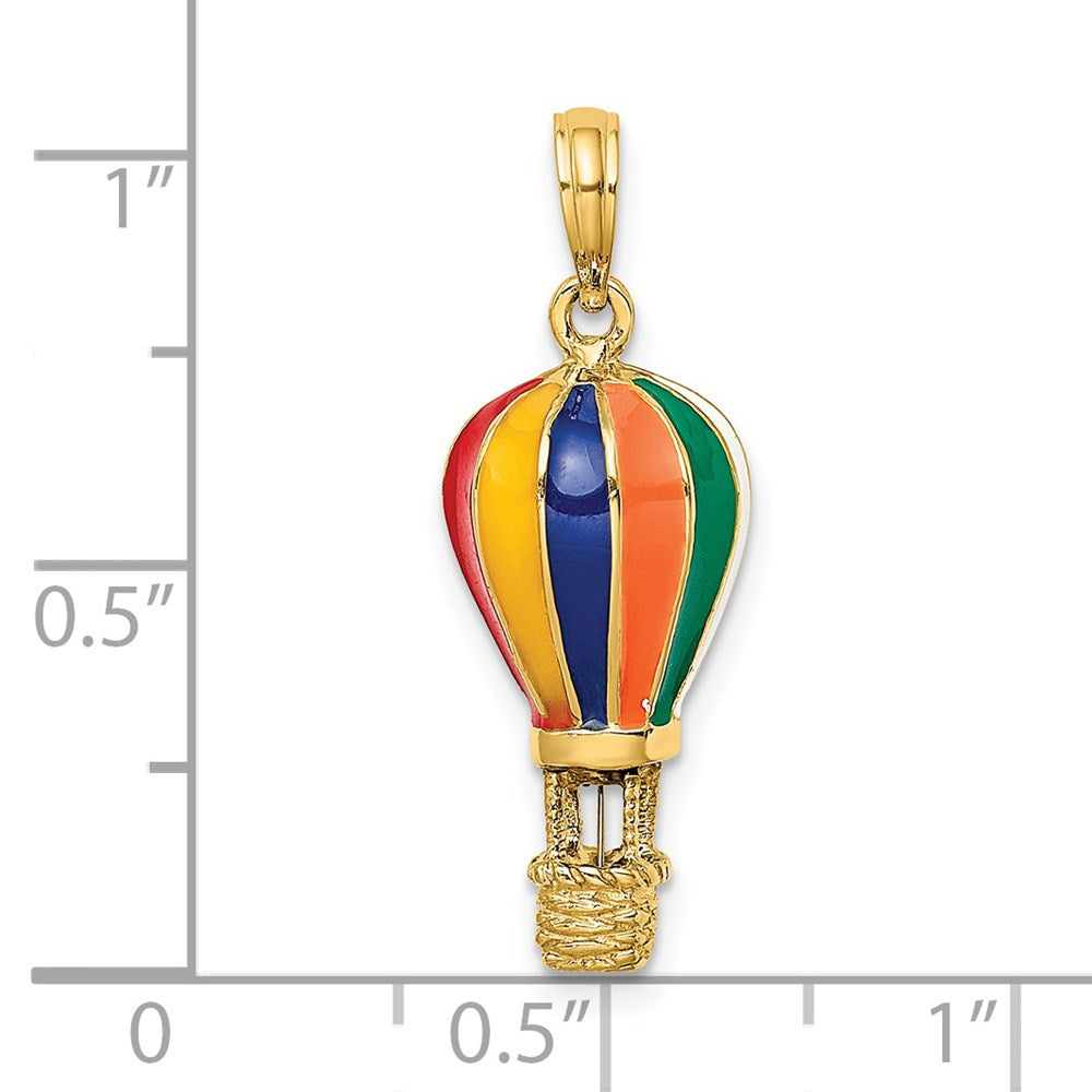 14K Enameled 3-D Hot Air Balloon Charm