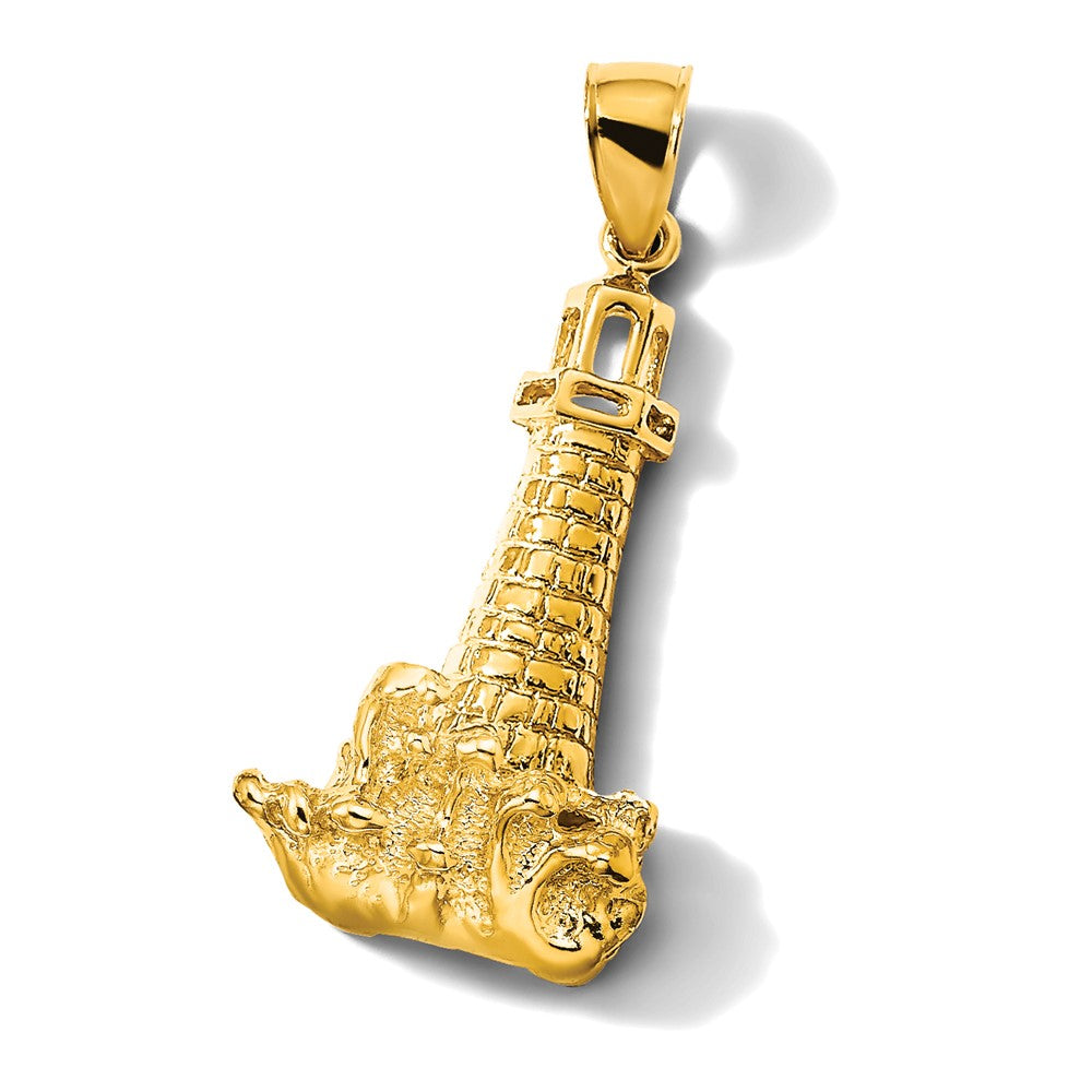 14K Lighthouse with Waves Charm