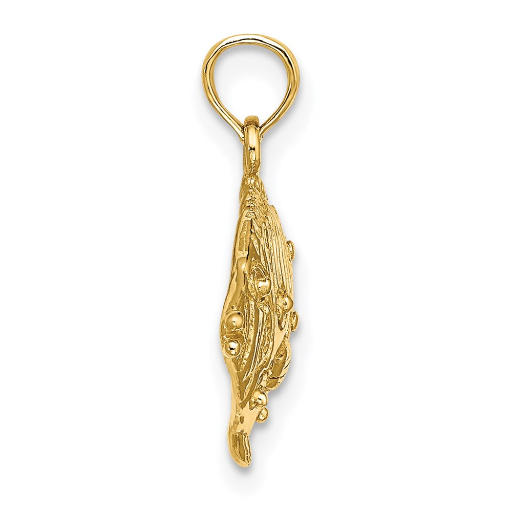 14K 2-D Polished Textured Butterfly Fish Charm