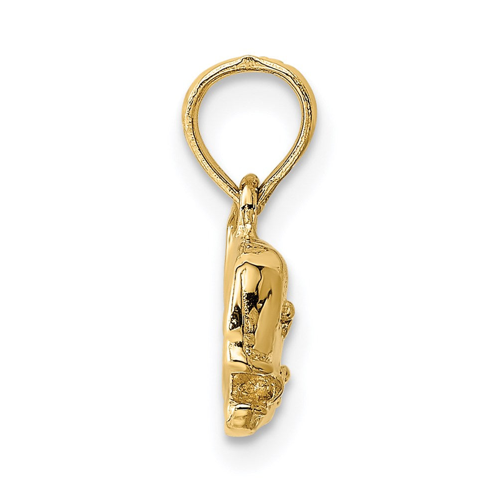 14K 2-D Textured Sperm Whale Charm