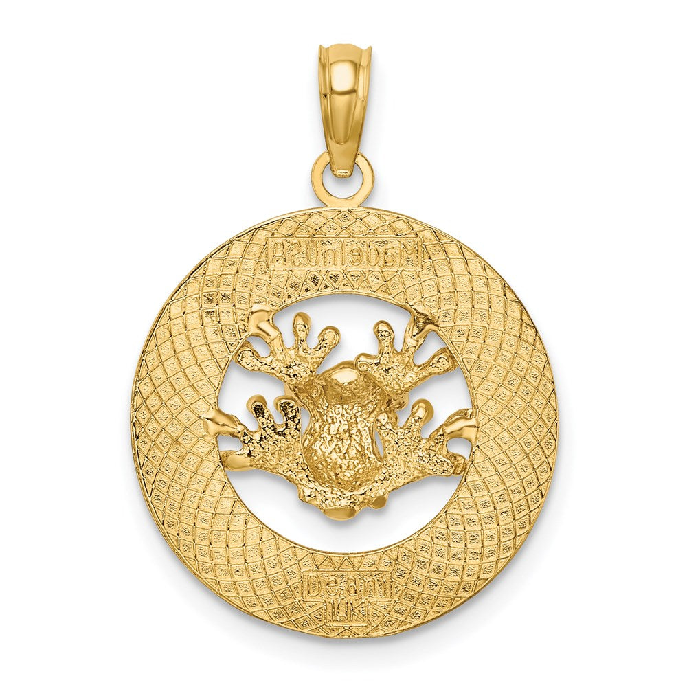 14K ANTIGUA W.I. Circle with Frog Charm