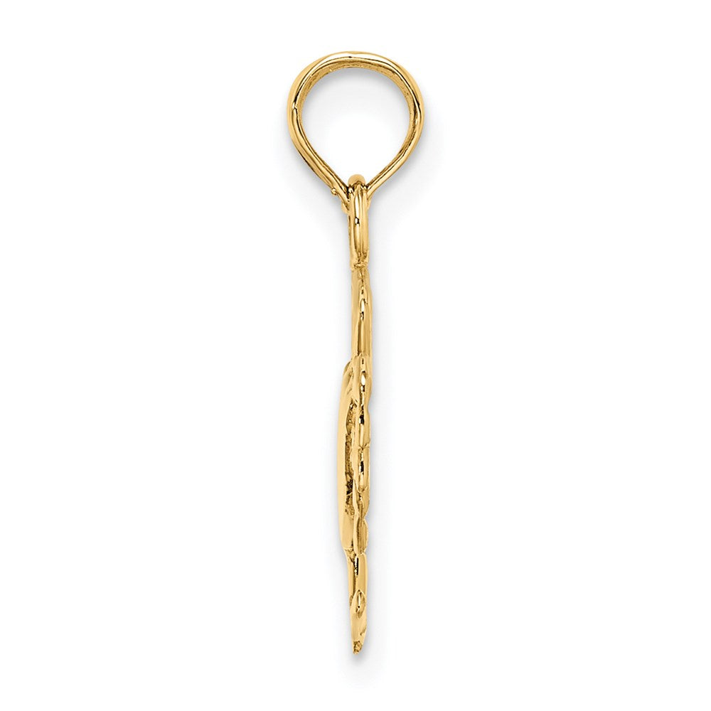 14K Small Polished Crab Charm