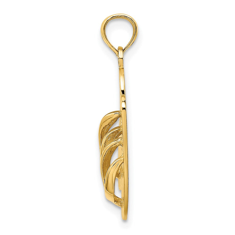 14K 3-D Large SEA ISLE Double Flip-flop Charm