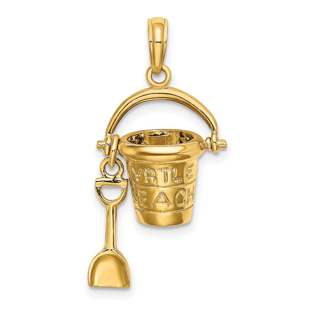 14K 3-D MYRTLE BEACH Bucket and Moveable Shovel Charm