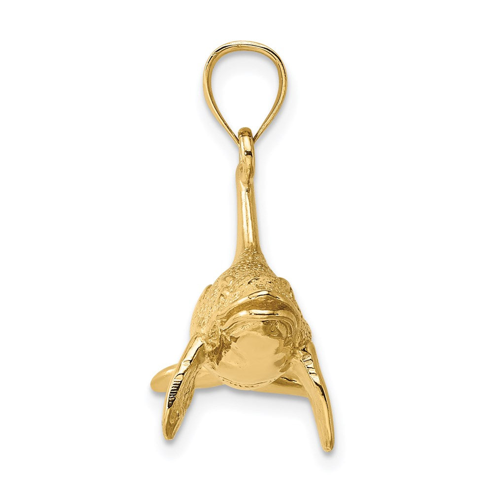 14K 3-D Textured Killer Whale Orca Charm