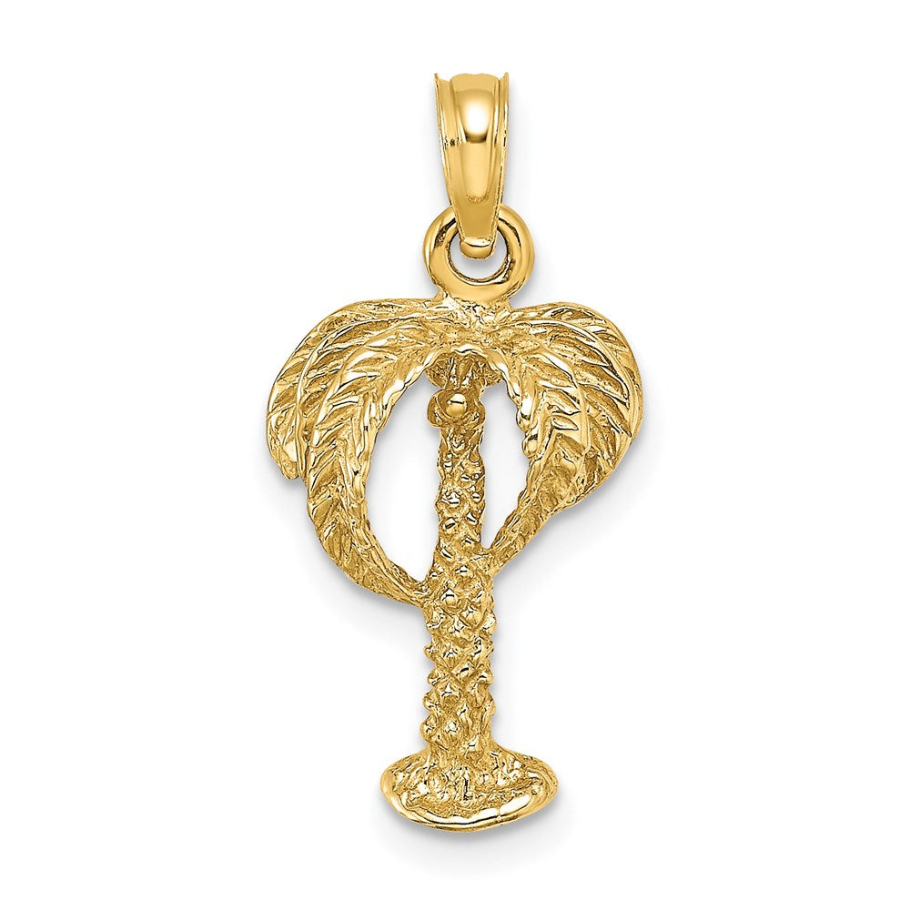 14K 2-D Palm Tree with Coconuts Charm