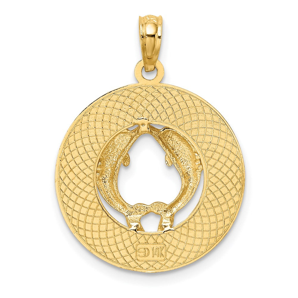 14K FLORIDA with Dolphins Circle Charm