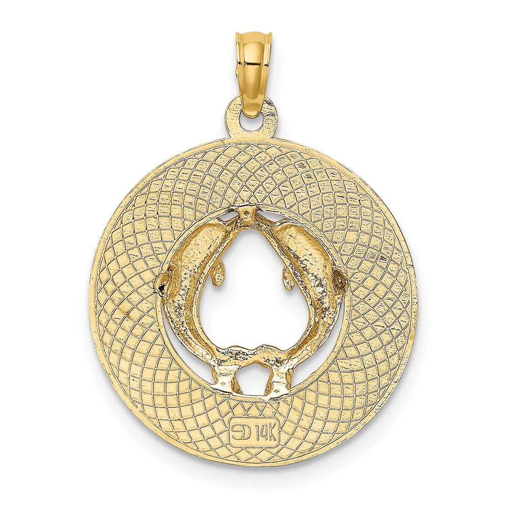 14K MARCO ISLAND Circle with Dolphins Charm