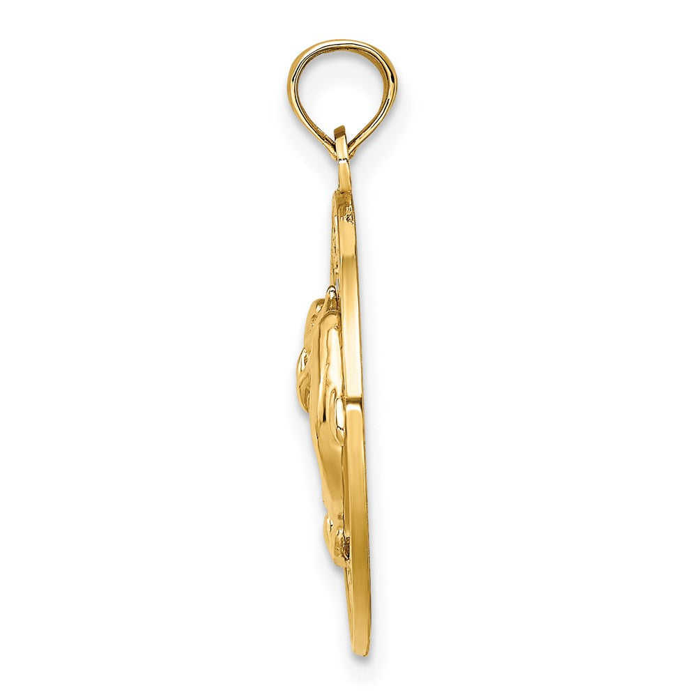 14K SARASOTA with Dolphins Circle Charm