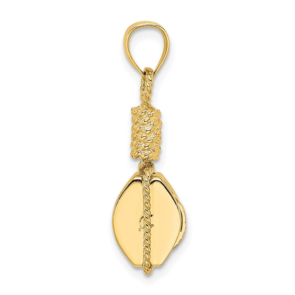 14K 3-D Block Mariners Pulley Charm