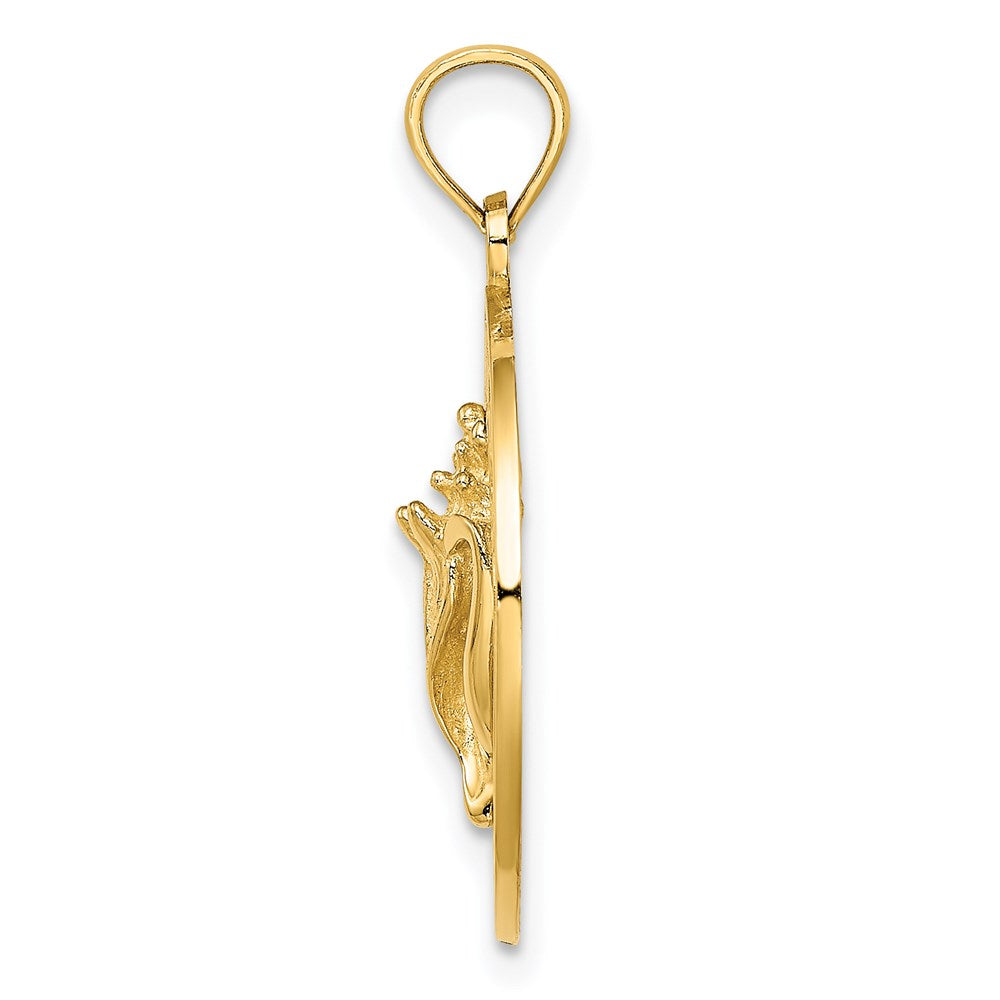 14K JAMAICA Circle with Conch Shell Charm