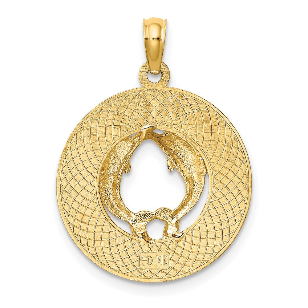 14K CANCUN with Dolphins Circle Charm