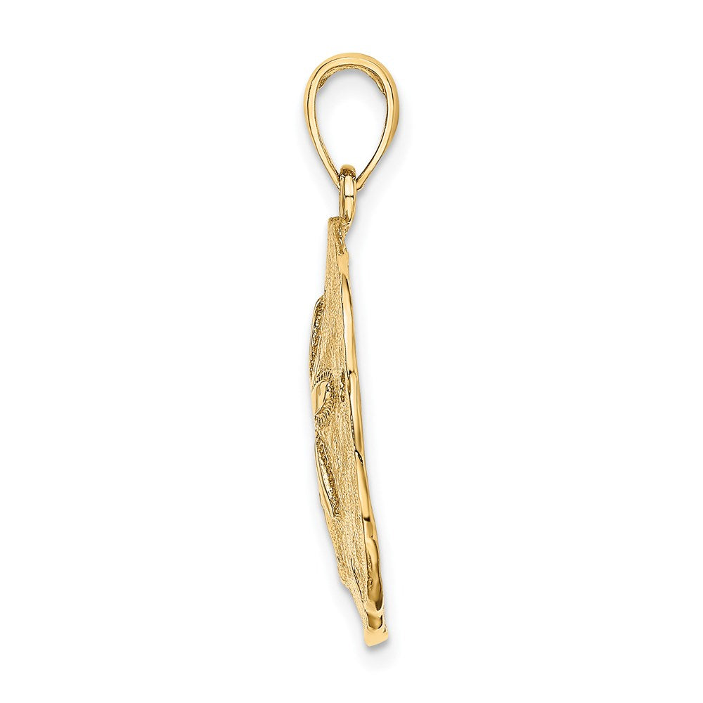 14K Polished Sand Dollar Charm