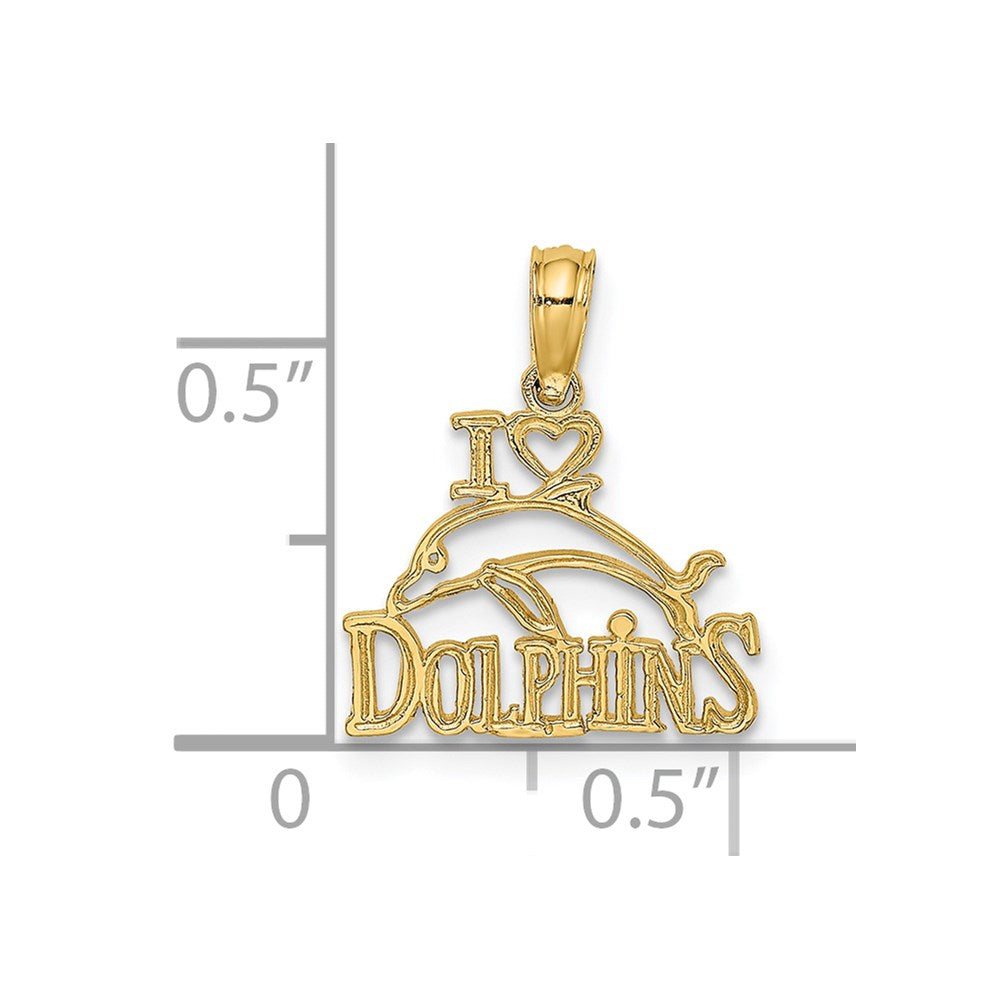 14K I HEART DOLPHINS with Dolphin Charm