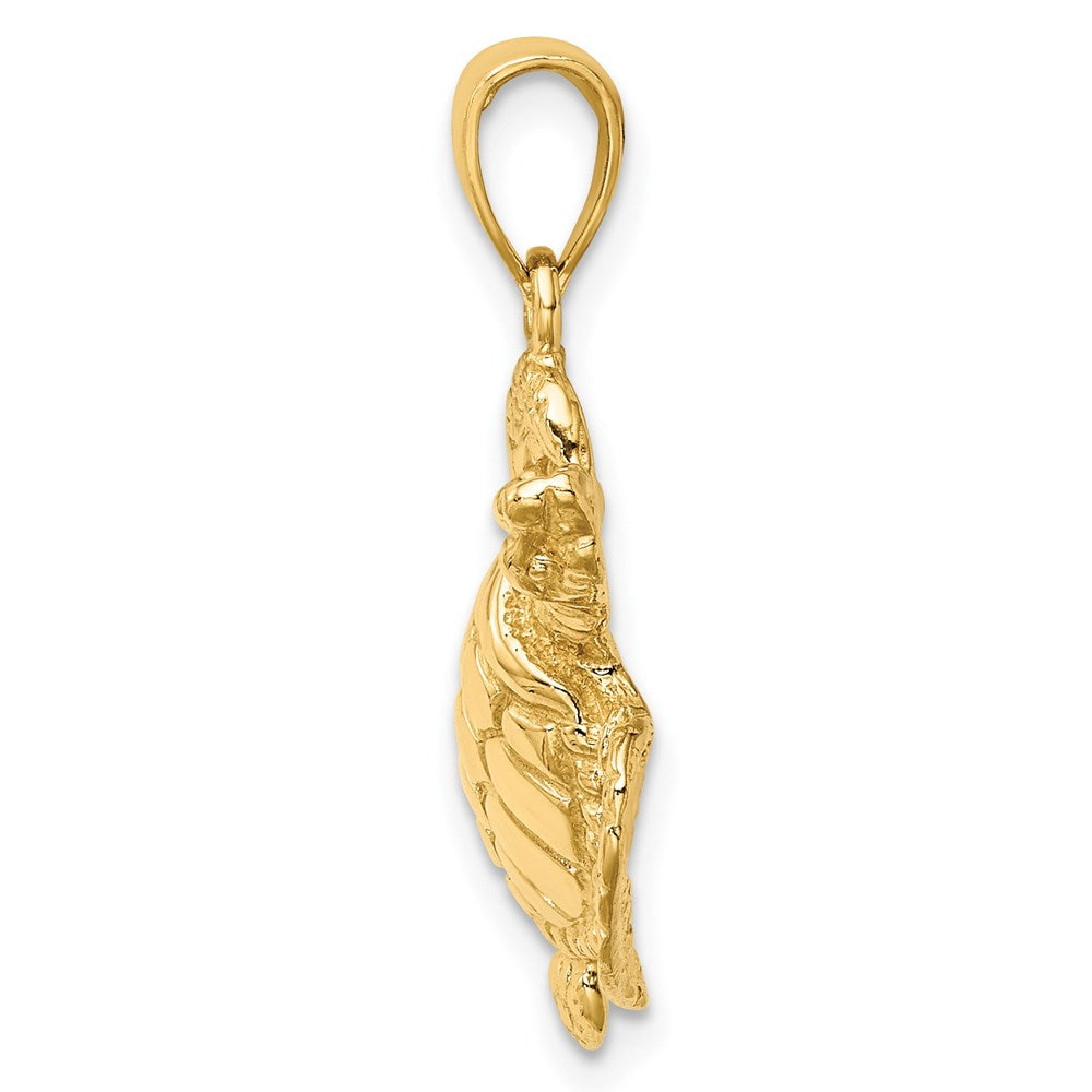 14K Textured Sea Turtle Charm