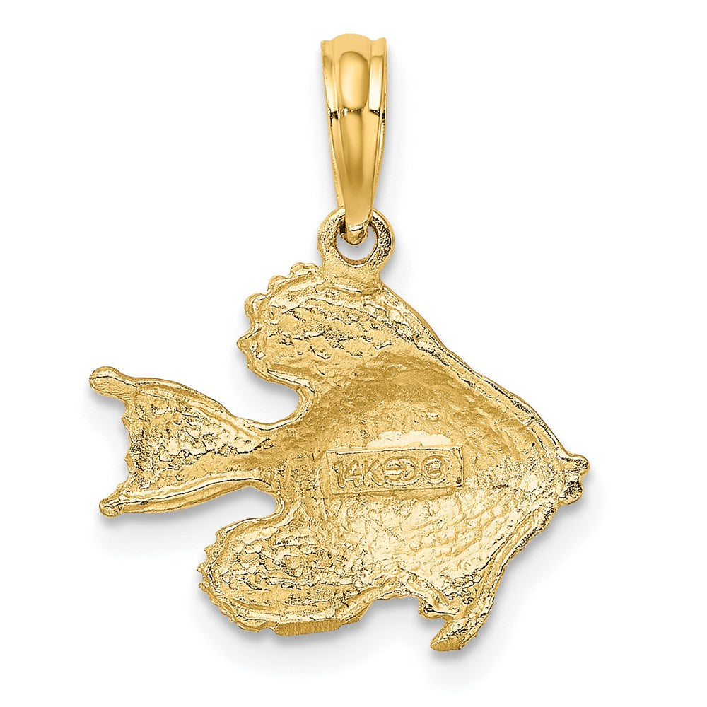 14K Polished Textured Goldish Charm