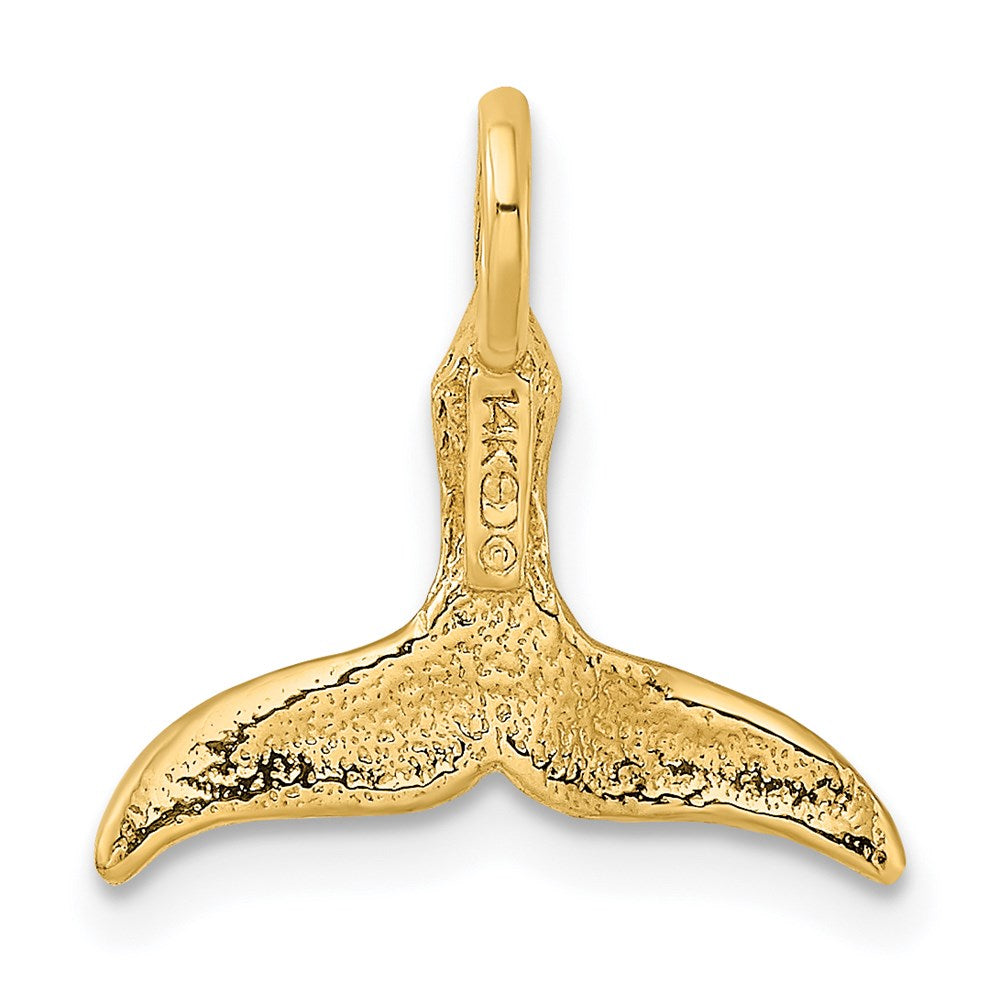 14K Small 3-D Polished Whale Tail Chain Slide