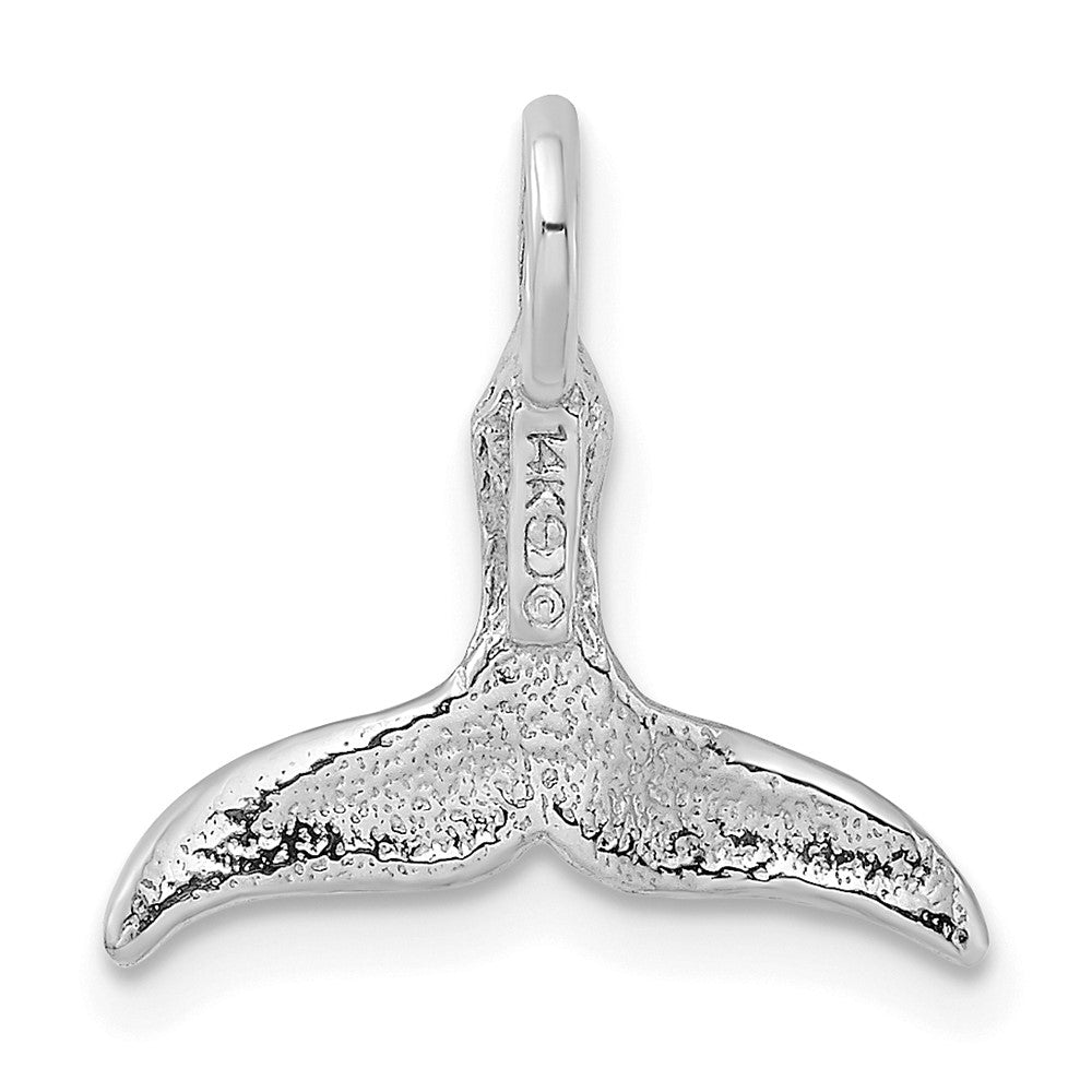 14K White Gold Small 3-D Polished Whale Tail Chain Slide