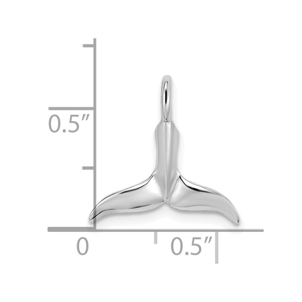 14K White Gold Small 3-D Polished Whale Tail Chain Slide