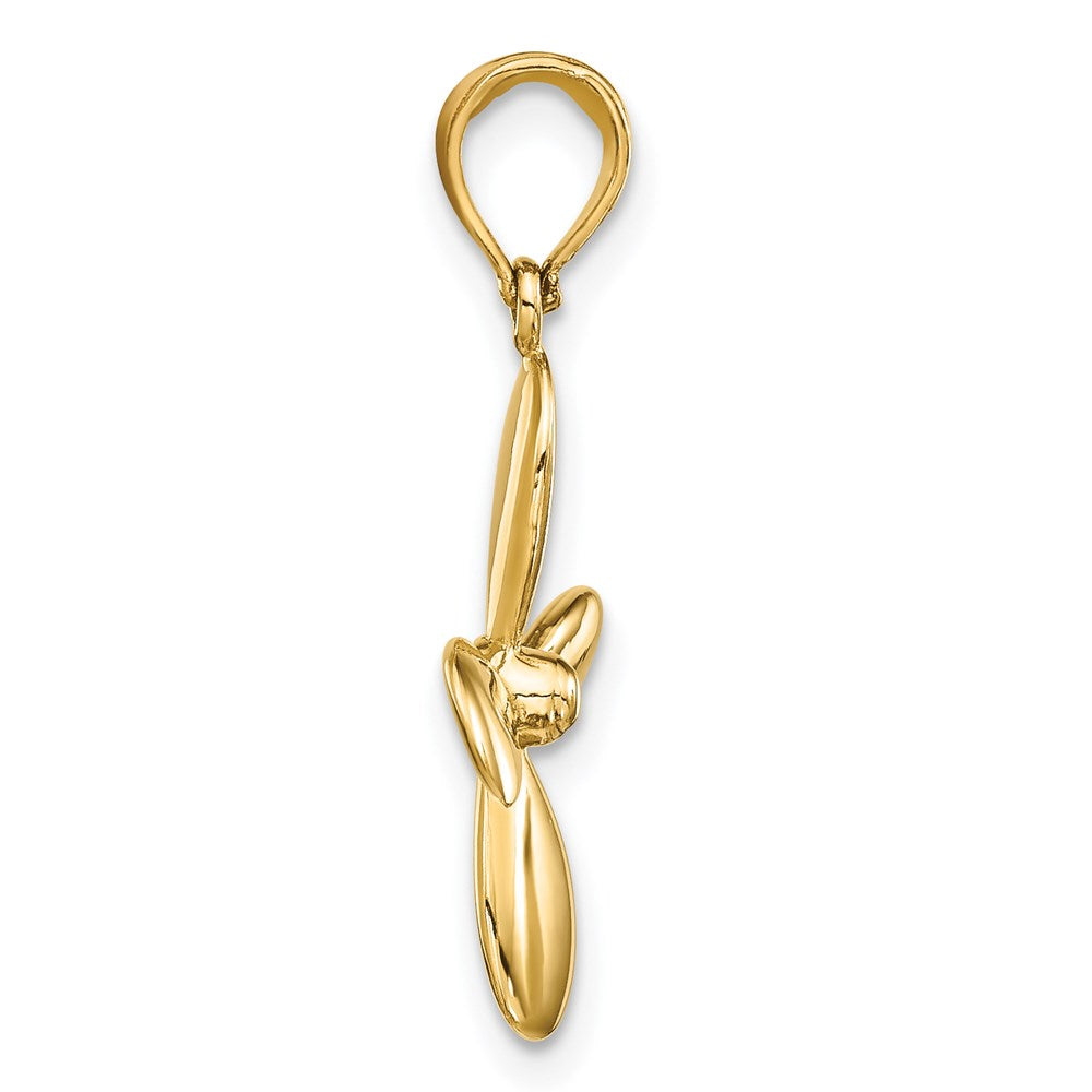 14K 3-D with 4 Blades Propeller Charm