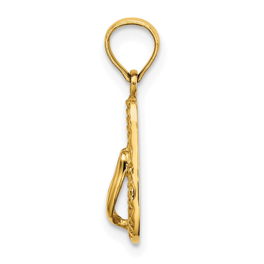 14K 3-D REHOBOTH Single Flip-flop Charm