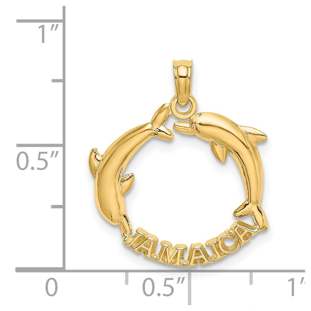 14K JAMAICA with Dolphins Charm