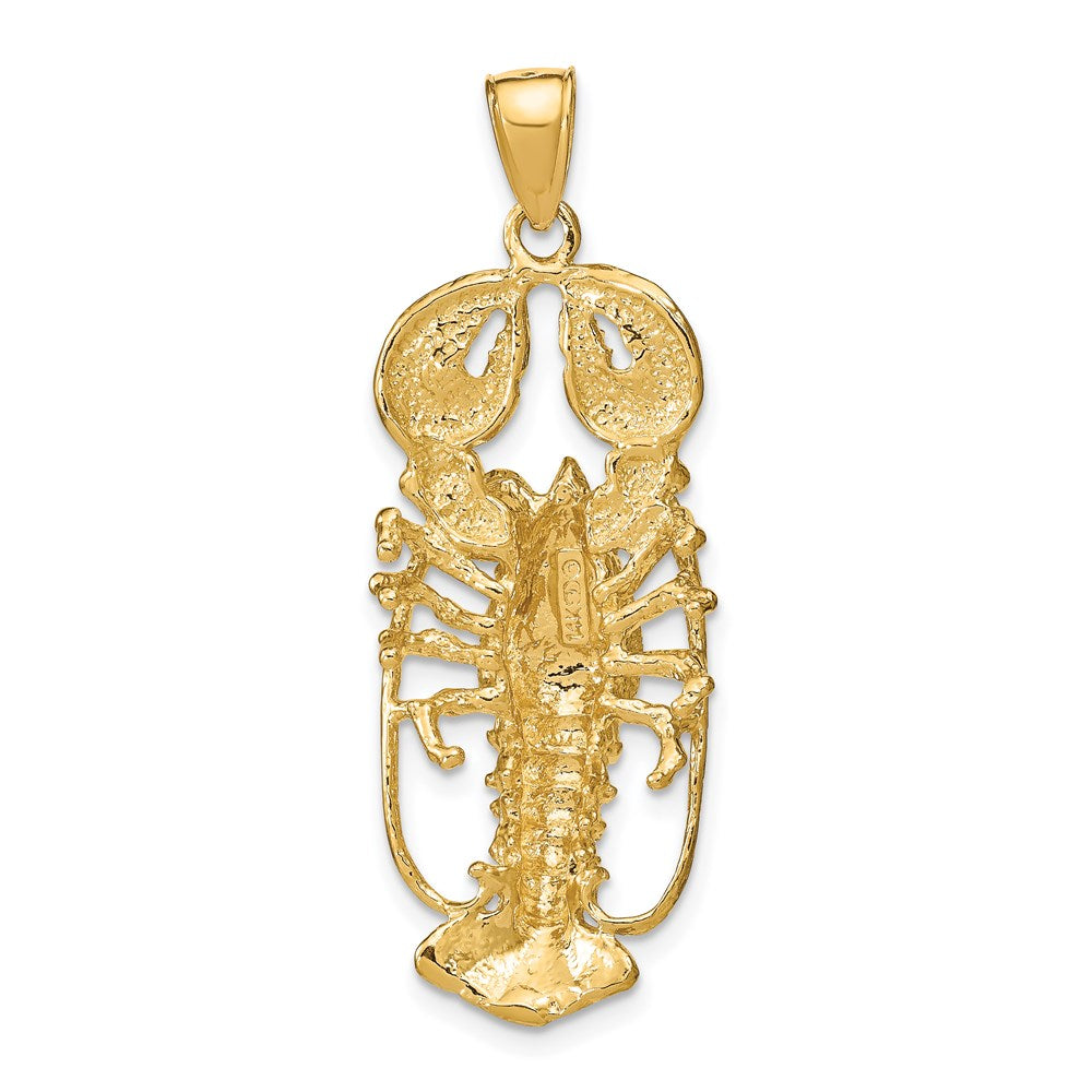14K Large 3-D Lobster Pendant