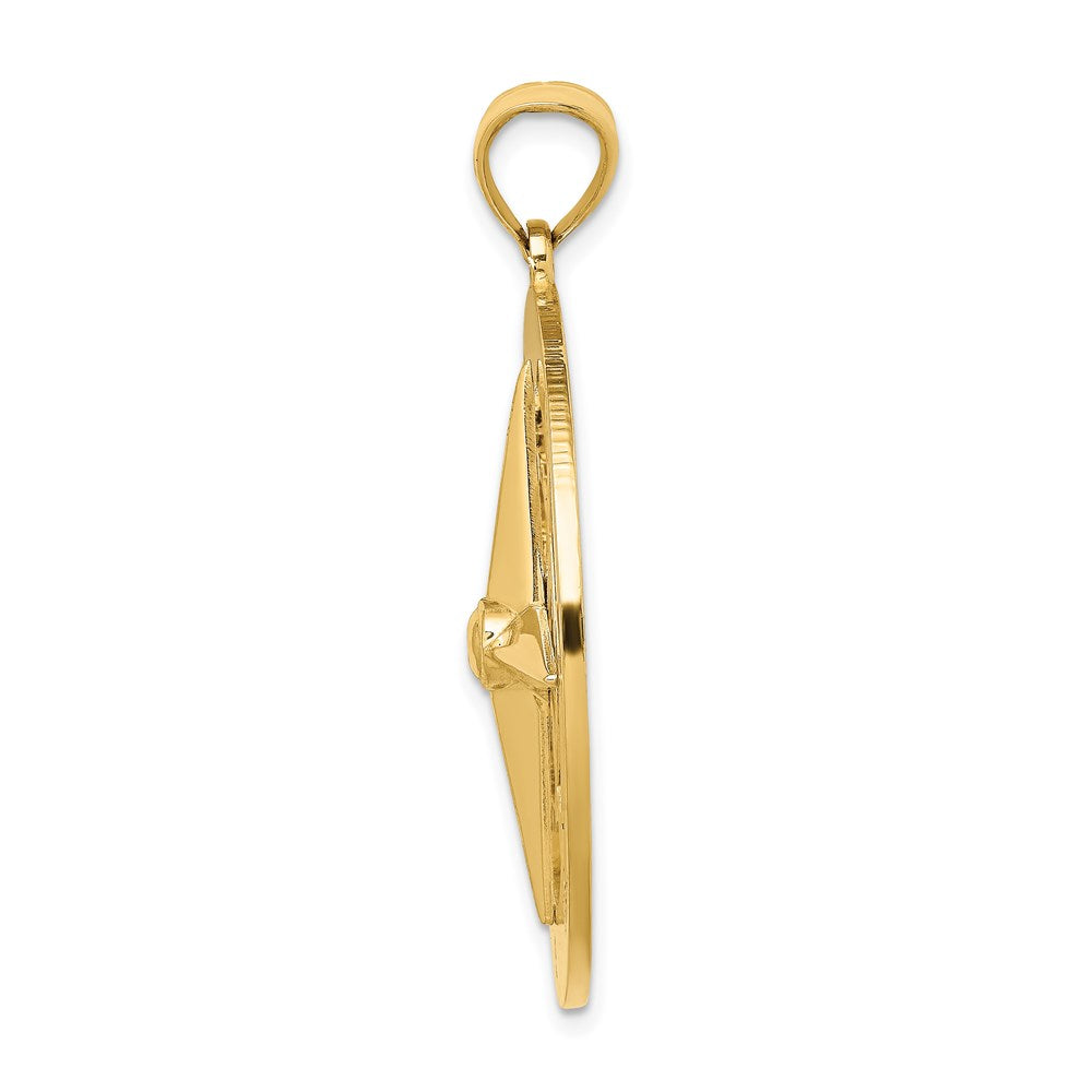 14K Large Nautical Compass Charm